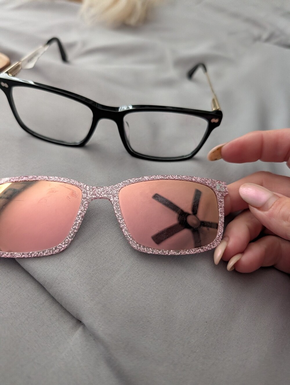 Sparkle Pink Rectangular Sunglasses - Women Accessories